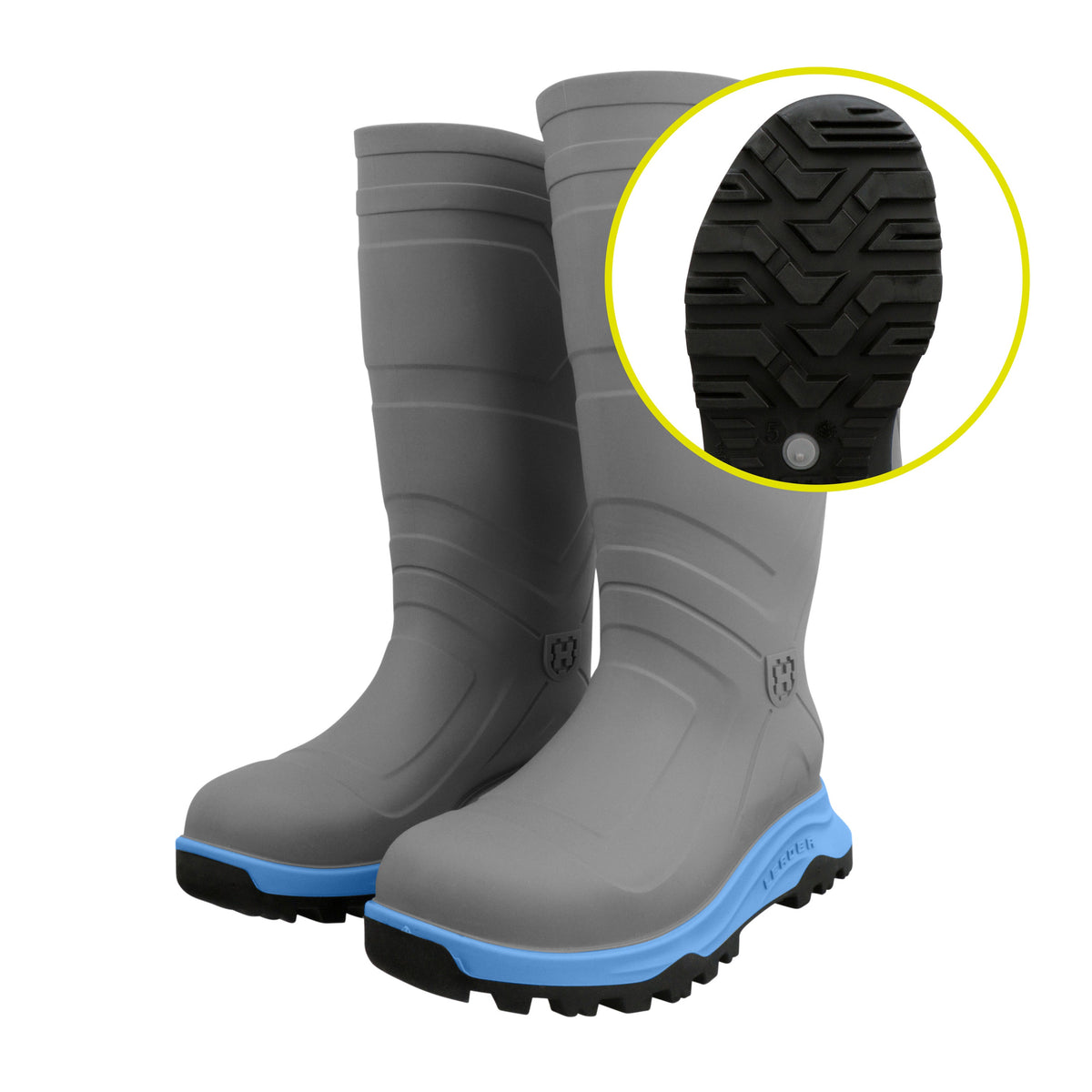 Heartland SE Leader 16" Plain Toe Boot, Grey/Blue
