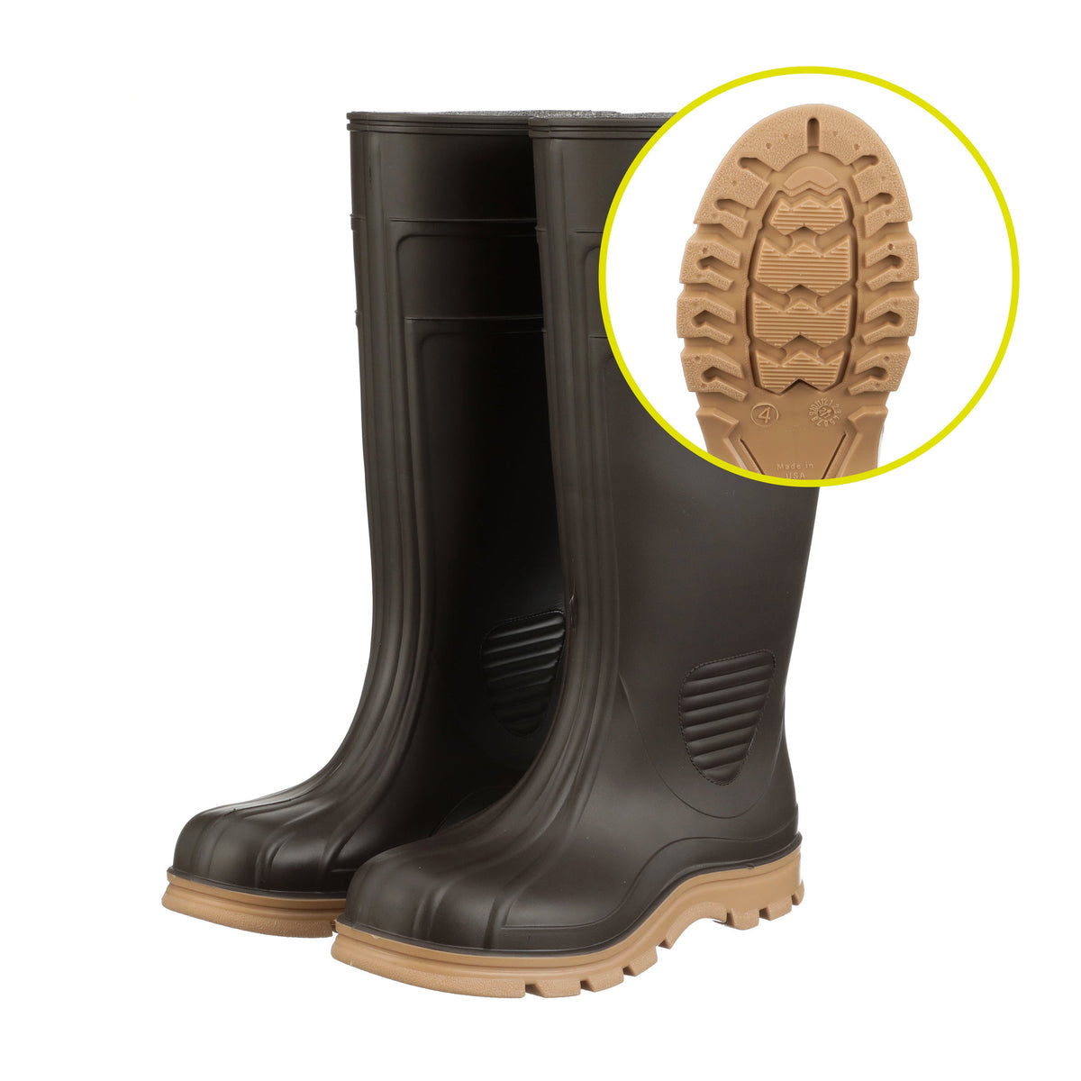 Heartland Barnyard 15" Plain Toe Ag & Farm Boot, Brown/Tan