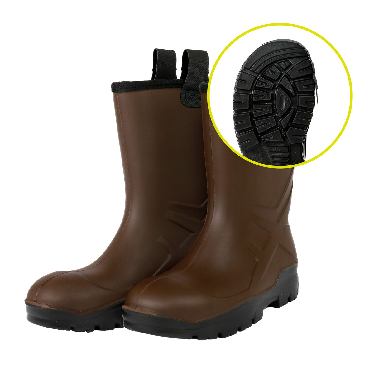 Heartland PolyTuff 16" Steel Toe Polyurethane Boot, Brown/Black