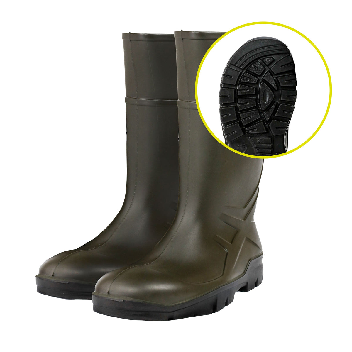 Heartland PolyTuff 16" Steel Toe Polyurethane Boot, Green/Black